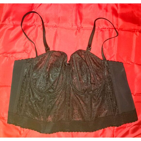 GODDESS Lace Bridal Bustier Bras Size 44D Plus Size Lingerie Black Curvy - Picture 1 of 5